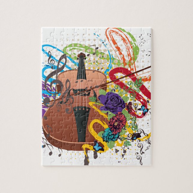 Puzzle Ilustracion del violín del Grunge (Vertical)