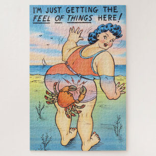 Puzzle Ilustración divertida de ataque de cangrejo con hu