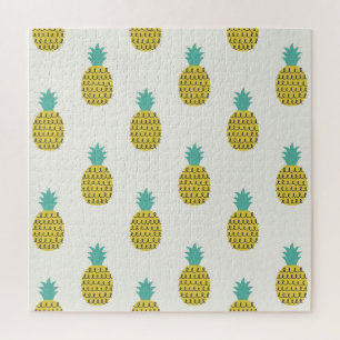 Puzzle Ilustracion Divertido Vintage Pineapple Seamless.