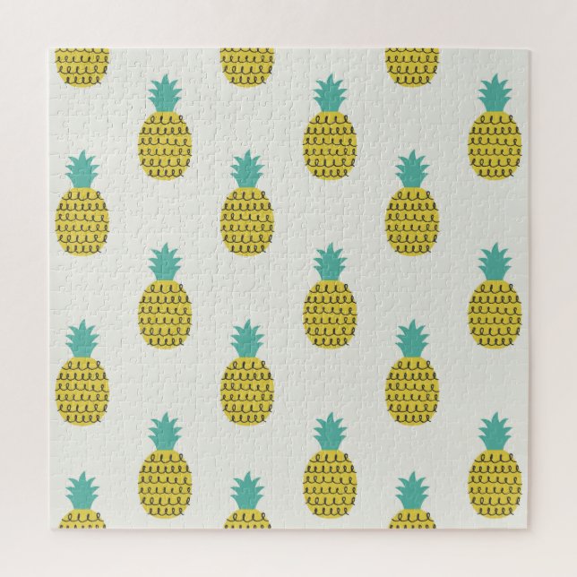 Puzzle Ilustracion Divertido Vintage Pineapple Seamless. (Vertical)