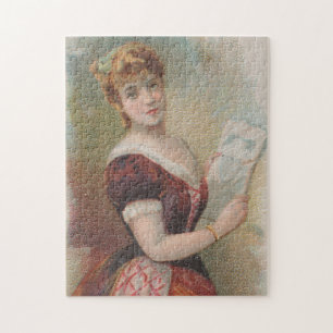 Puzzle Ilustración elegante de San Valentín antigua, 1890