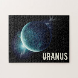 Puzzle Ilustracion espacial Urano blue planet 3d universo