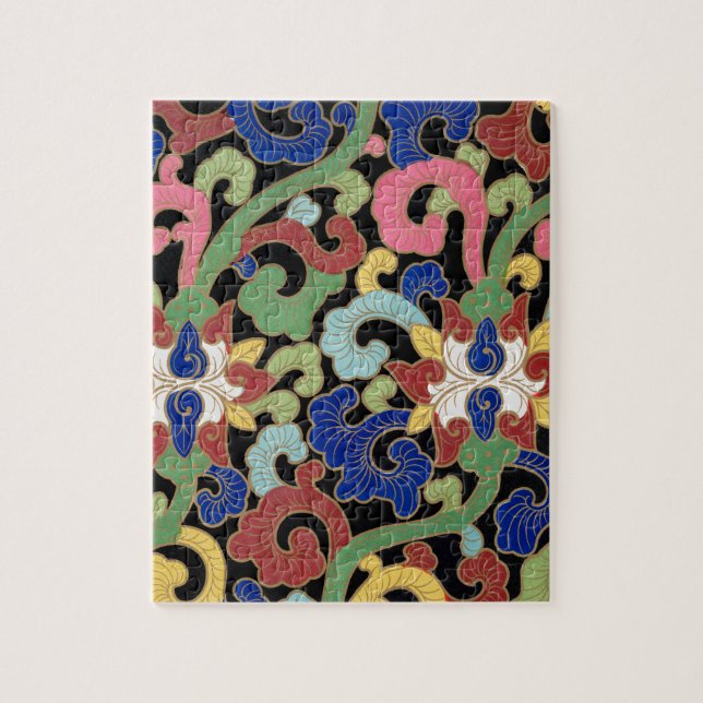 Puzzle Ilustracion floral chino (Vertical)