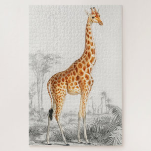 Puzzle Ilustracion Giraffe Arte de época
