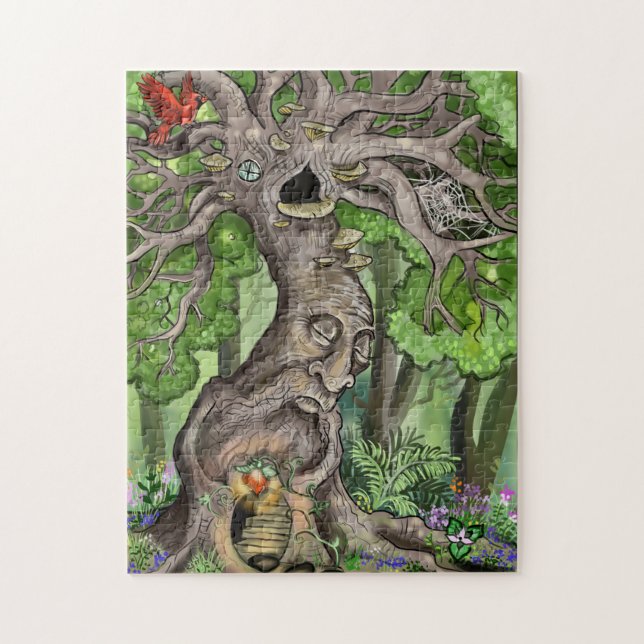 Puzzle Ilustracion Hogar de Árbol de Hadas (Vertical)