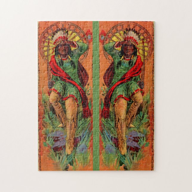 Puzzle ilustracion indígena americano de 1919 (Vertical)