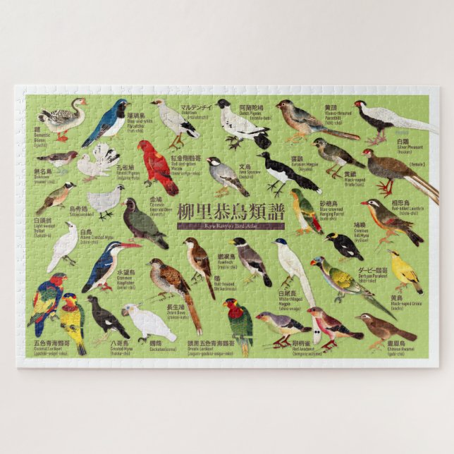 Puzzle Ilustracion japonés vintage del Atlas de Aves (Horizontal)