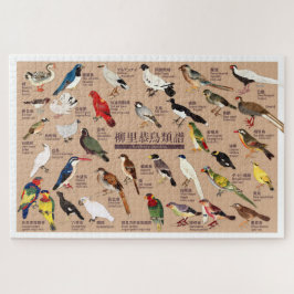 Puzzle Ilustracion japonés vintage del Atlas de Aves