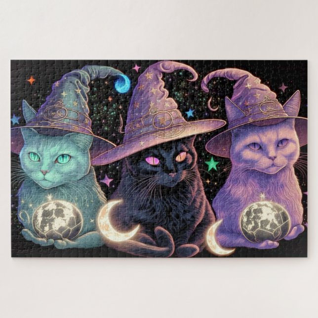 Puzzle Ilustracion Majestic Witchy Cats (Horizontal)