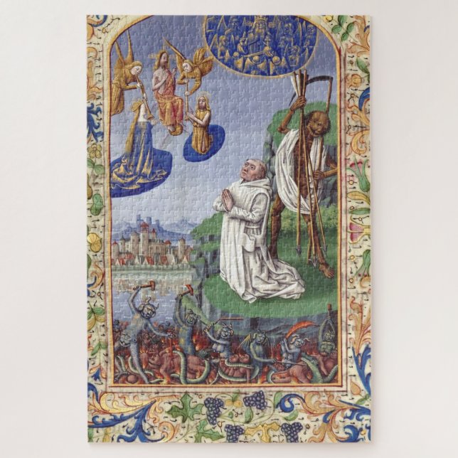 Puzzle Ilustración medieval de San Bernardo de Clairvaux (Vertical)