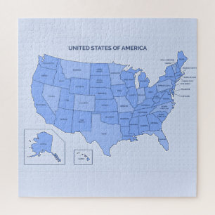 Puzzle Ilustración Mínima del Mapa de Estados Unidos en A