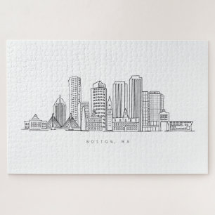 Puzzle Ilustración minimalista del horizonte de la ciudad