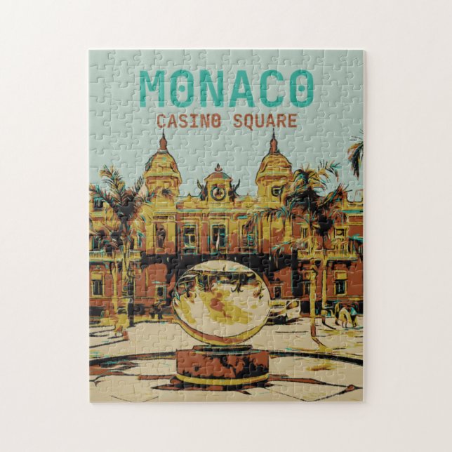 Puzzle Ilustracion Monaco Casino Côte d'Azur Francia (Vertical)