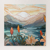 ilustracion natural de 20" x 20", 676 piezas