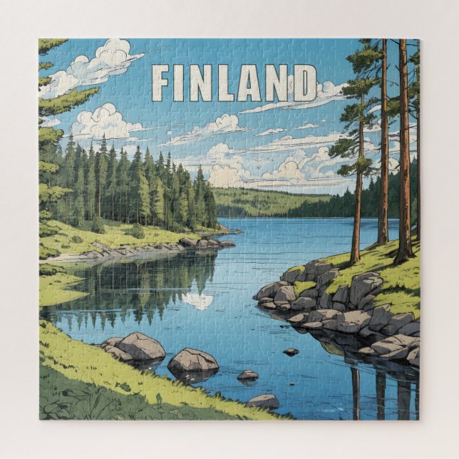 Puzzle Ilustracion Natural de Finlandia (Vertical)