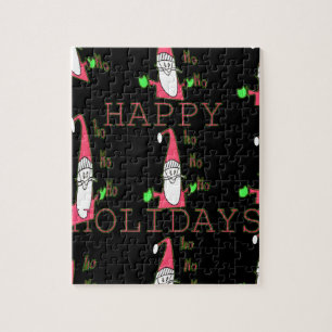 Puzzle Ilustración navideña divertida: Santa Ratón Alegre