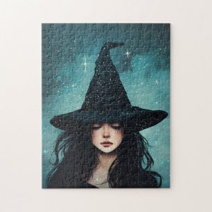 Puzzle Ilustracion nocturno de Brujas Starry