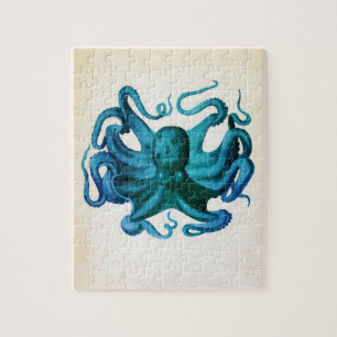 Puzzle Ilustracion Octopus de color agua