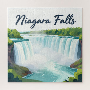 Puzzle Ilustración paisajística pictórica de las catarata