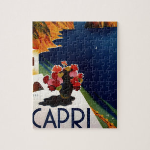 Puzzle Ilustracion panorámico de viaje de la Vieja Capri