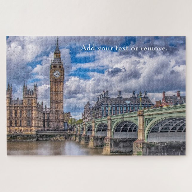 Puzzle Ilustracion: Puente Big Ben y Westminster, Londres (Horizontal)