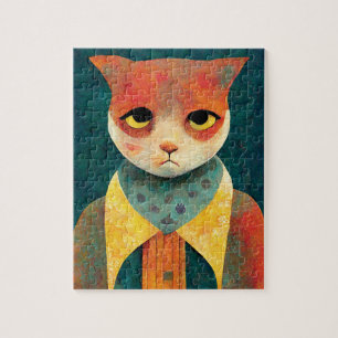 Puzzle Ilustracion Retrato De Un Gato Triste De Ginger