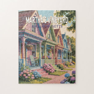 Puzzle Ilustración retro de Martha's Vineyard Massachuset