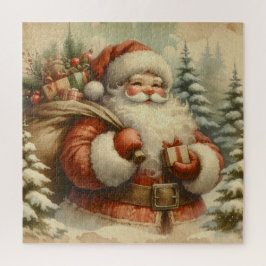 Puzzle Ilustracion Retro Santa Claus
