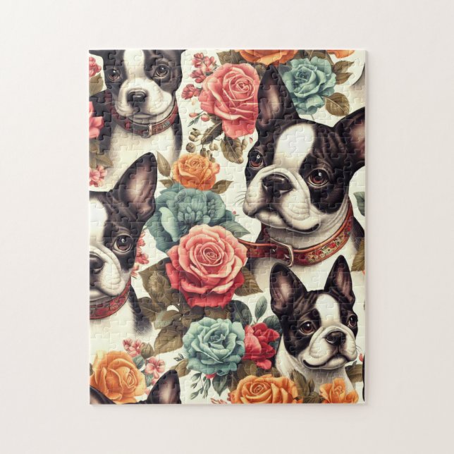 Puzzle Ilustracion Terrier de Boston (Vertical)