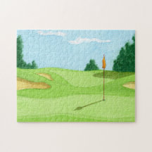Ilustracion verde del campo de golf