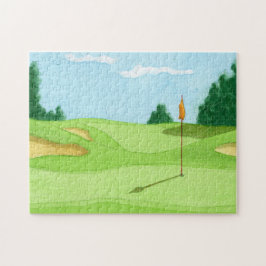 Puzzle Ilustracion verde del campo de golf