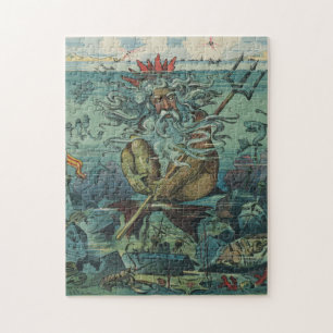 Puzzle Ilustracion Viejo Poseidon & Sunken Ships 1898
