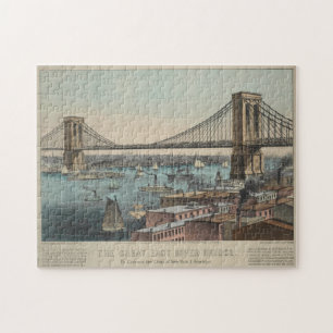 Puzzle Ilustracion Vintage Brooklyn Bridge (1872)