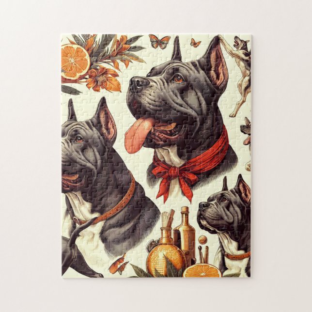 Puzzle Ilustracion Vintage Cane Corso (Vertical)