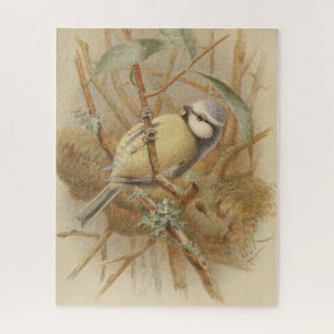 Puzzle Ilustracion vintage de Bluetit