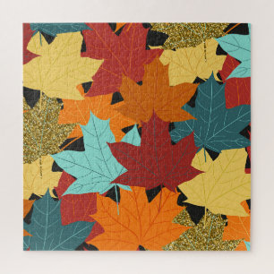 Puzzle Ilustracion Vintage de Caall Maple Leaves