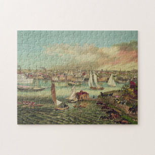 Puzzle Ilustracion Vintage de Newport RI (1876)