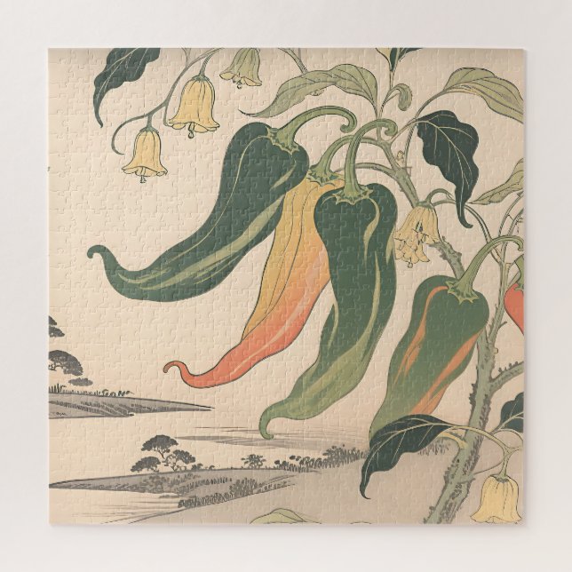 Puzzle Ilustración Vintage de Pimiento (Vertical)