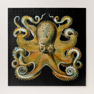 Puzzle Ilustración Vintage de Pulpo Dorado