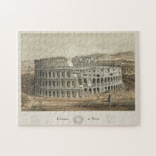 Puzzle Ilustracion vintage del Coliseo Romano (1872)