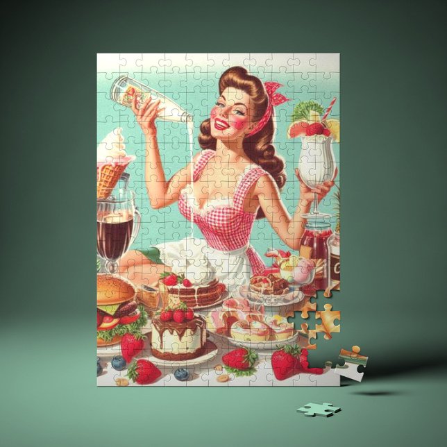 Puzzle Ilustracion Vintage Food Pin Up (Subido por el creador)