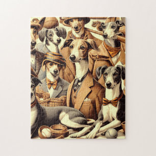 Puzzle Ilustracion vintage italiano Greyhound