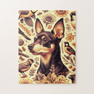 Puzzle Ilustracion Vintage Pinscher