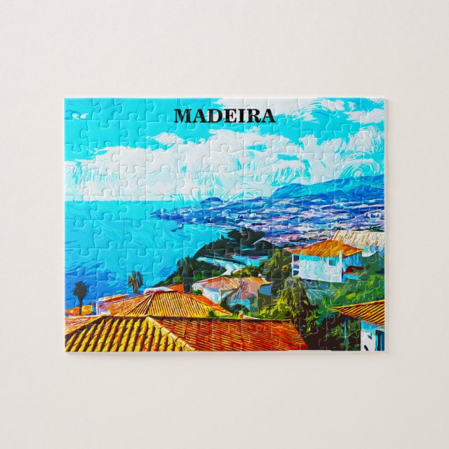 Puzzle Ilustracion Vista panorámica Madeira Portugal (Horizontal)