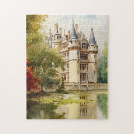 Puzzle Ilustracion Watercolor del Castillo Antiguo Francé