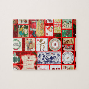 Puzzle Ilustraciones de Navidad Diversión Navideña Vintag