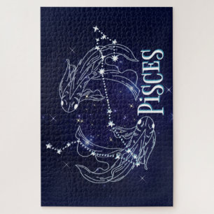 Puzzle Im A Pisces Zodiac. Rótulo Pisces Zodiac De Moda