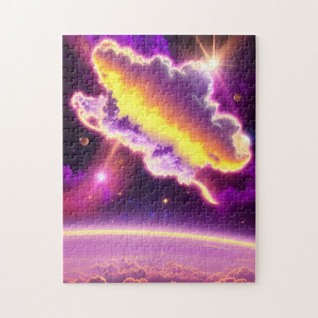 Puzzle Imagen asombrosa de nebulosa rosa morada y amarill (Vertical)