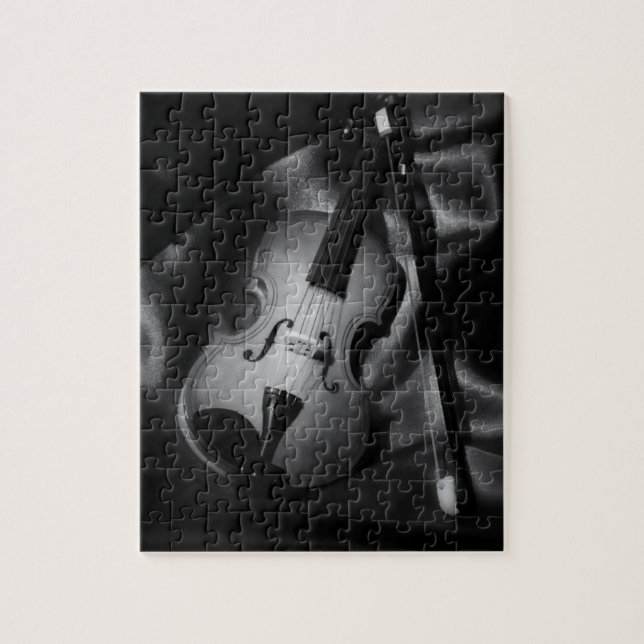 Puzzle Imagen de b&W de vida de un violín (Vertical)