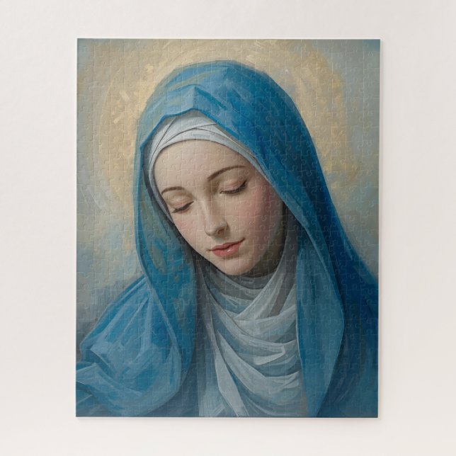 Puzzle Imagen de la Virgen María Azul (Vertical)